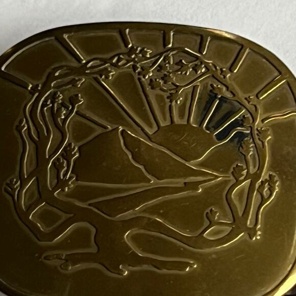 TREE of LIFE solid brass belt buckle 70’s hippie boho festival Sun rays - Picture 3 of 4